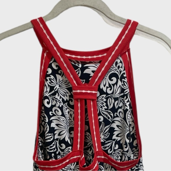 Max Studio Halter Style Floral Black  Orange RedMidi Dress Size Medium ( NWOT) - Picture 7 of 8